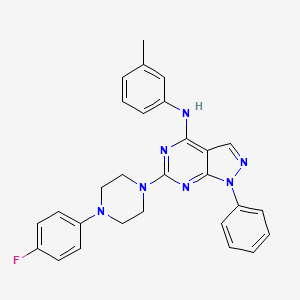 molecular formula C28H26FN7 B2510512 6-[4-(4-fluorophenyl)piperazin-1-yl]-N-(3-methylphenyl)-1-phenyl-1H-pyrazolo[3,4-d]pyrimidin-4-amine CAS No. 946265-69-6