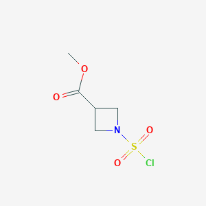 molecular formula C5H8ClNO4S B2510513 Methyl 1-chlorosulfonylazetidine-3-carboxylate CAS No. 2172445-88-2