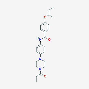 molecular formula C24H31N3O3 B251052 4-(butan-2-yloxy)-N-[4-(4-propanoylpiperazin-1-yl)phenyl]benzamide 