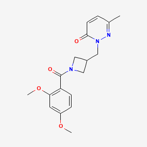 molecular formula C18H21N3O4 B2510520 2-{[1-(2,4-Dimethoxybenzoyl)azetidin-3-yl]methyl}-6-methyl-2,3-dihydropyridazin-3-one CAS No. 2320418-34-4