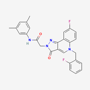 molecular formula C27H22F2N4O2 B2510522 N-(3,5-dimethylphenyl)-2-(8-fluoro-5-(2-fluorobenzyl)-3-oxo-3,5-dihydro-2H-pyrazolo[4,3-c]quinolin-2-yl)acetamide CAS No. 931929-51-0