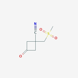 molecular formula C7H9NO3S B2510526 1-(Methylsulfonylmethyl)-3-oxocyclobutane-1-carbonitrile CAS No. 2229256-12-4