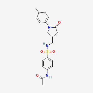 N-(4-(N-((5-oxo-1-(p-tolyl)pyrrolidin-3-yl)methyl)sulfamoyl)phenyl)acetamide