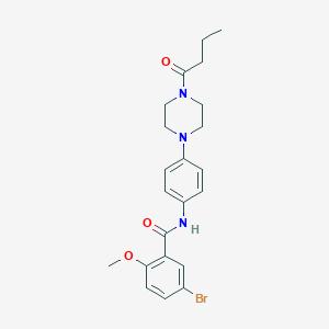 5-bromo-N-[4-(4-butanoylpiperazin-1-yl)phenyl]-2-methoxybenzamide