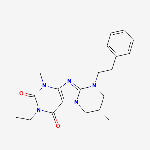 3-ethyl-1,7-dimethyl-9-(2-phenylethyl)-6,7,8,9-tetrahydropyrimido[2,1-f]purine-2,4(1H,3H)-dione