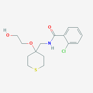 molecular formula C15H20ClNO3S B2510558 2-chloro-N-((4-(2-hydroxyethoxy)tetrahydro-2H-thiopyran-4-yl)methyl)benzamide CAS No. 2320227-01-6