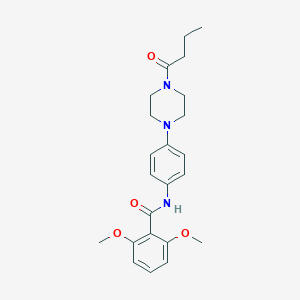 molecular formula C23H29N3O4 B251056 N-[4-(4-butanoylpiperazin-1-yl)phenyl]-2,6-dimethoxybenzamide 