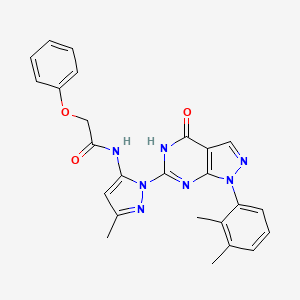 molecular formula C25H23N7O3 B2510568 N-(1-(1-(2,3-dimethylphenyl)-4-oxo-4,5-dihydro-1H-pyrazolo[3,4-d]pyrimidin-6-yl)-3-methyl-1H-pyrazol-5-yl)-2-phenoxyacetamide CAS No. 1169959-04-9