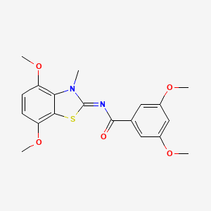 molecular formula C19H20N2O5S B2510571 N-[(2Z)-4,7-dimethoxy-3-methyl-2,3-dihydro-1,3-benzothiazol-2-ylidene]-3,5-dimethoxybenzamide CAS No. 868369-22-6