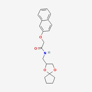 N-({1,4-dioxaspiro[4.4]nonan-2-yl}methyl)-2-(naphthalen-2-yloxy)acetamide