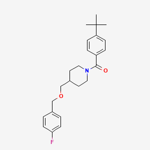 molecular formula C24H30FNO2 B2510589 (4-(Tert-butyl)phenyl)(4-(((4-fluorobenzyl)oxy)methyl)piperidin-1-yl)methanone CAS No. 1396748-73-4