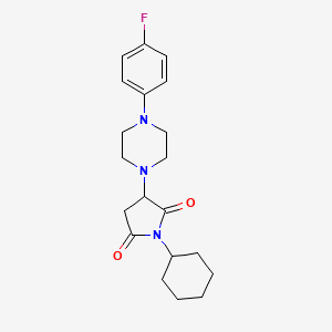 B2510591 1-Cyclohexyl-3-(4-(4-fluorophenyl)piperazin-1-yl)pyrrolidine-2,5-dione CAS No. 924873-67-6