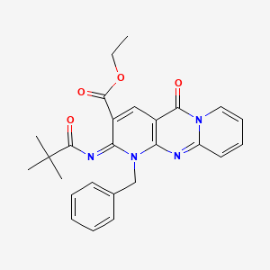 molecular formula C26H26N4O4 B2510595 (Z)-乙基 1-苄基-5-氧代-2-(叔丁酰亚氨基)-2,5-二氢-1H-二吡啶并[1,2-a:2',3'-d]嘧啶-3-羧酸酯 CAS No. 534581-14-1