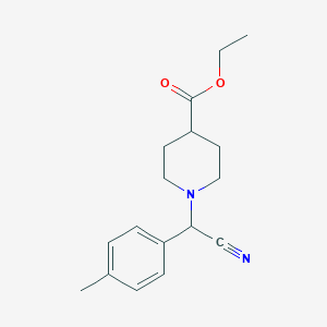 Ethyl 1-[cyano(4-methylphenyl)methyl]piperidine-4-carboxylate