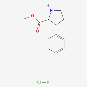 molecular formula C12H16ClNO2 B2510613 Methyl 3-Phenylpyrrolidine-2-carboxylate Hydrochloride CAS No. 169547-56-2