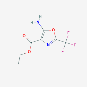 molecular formula C7H7F3N2O3 B2510621 Ethyl 5-amino-2-(trifluoromethyl)-1,3-oxazole-4-carboxylate CAS No. 1260812-55-2