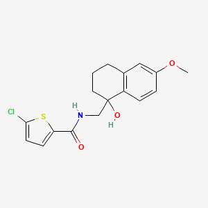 molecular formula C17H18ClNO3S B2510626 5-chloro-N-((1-hydroxy-6-methoxy-1,2,3,4-tetrahydronaphthalen-1-yl)methyl)thiophene-2-carboxamide CAS No. 2034412-08-1