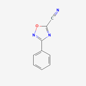 molecular formula C9H5N3O B2510630 3-Phenyl-1,2,4-Oxadiazol-5-carbonitril CAS No. 37760-53-5