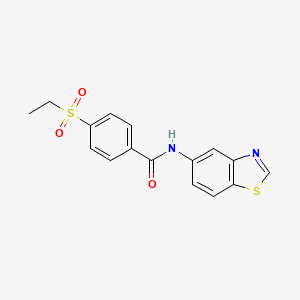 molecular formula C16H14N2O3S2 B2510631 N-(苯并[d]噻唑-5-基)-4-(乙基磺酰基)苯甲酰胺 CAS No. 941924-86-3