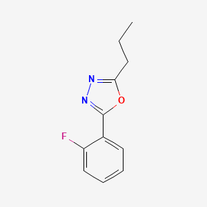 molecular formula C11H11FN2O B2510636 2-(2-Fluorophenyl)-5-propyl-1,3,4-oxadiazole CAS No. 1340860-40-3