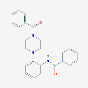 molecular formula C25H25N3O2 B251064 N-[2-(4-benzoyl-1-piperazinyl)phenyl]-2-methylbenzamide 