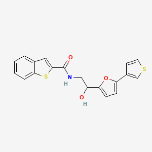 molecular formula C19H15NO3S2 B2510659 N-(2-羟基-2-(5-(噻吩-3-基)呋喃-2-基)乙基)苯并[b]噻吩-2-甲酰胺 CAS No. 2034344-75-5