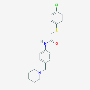 molecular formula C20H23ClN2OS B251066 2-[(4-chlorophenyl)sulfanyl]-N-[4-(1-piperidinylmethyl)phenyl]acetamide 