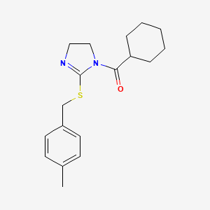cyclohexyl(2-((4-methylbenzyl)thio)-4,5-dihydro-1H-imidazol-1-yl)methanone