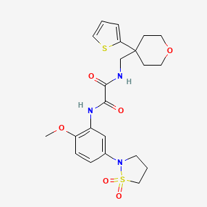 N1-(5-(1,1-dioxidoisothiazolidin-2-yl)-2-methoxyphenyl)-N2-((4-(thiophen-2-yl)tetrahydro-2H-pyran-4-yl)methyl)oxalamide