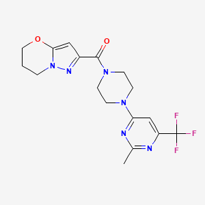 (6,7-dihydro-5H-pyrazolo[5,1-b][1,3]oxazin-2-yl)(4-(2-methyl-6-(trifluoromethyl)pyrimidin-4-yl)piperazin-1-yl)methanone