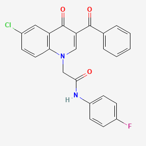 2-(3-benzoyl-6-chloro-4-oxoquinolin-1(4H)-yl)-N-(4-fluorophenyl)acetamide