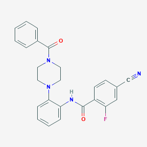 molecular formula C25H21FN4O2 B251071 N-[2-(4-benzoyl-1-piperazinyl)phenyl]-4-cyano-2-fluorobenzamide 