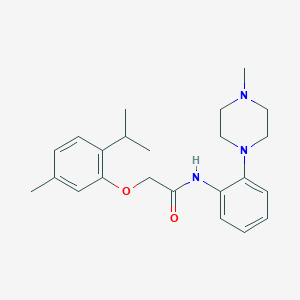 molecular formula C23H31N3O2 B251072 2-(2-isopropyl-5-methylphenoxy)-N-[2-(4-methyl-1-piperazinyl)phenyl]acetamide 