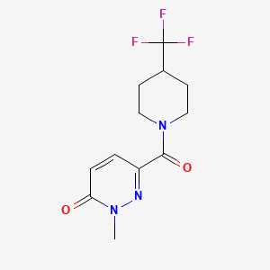 molecular formula C12H14F3N3O2 B2510728 2-Methyl-6-[4-(trifluoromethyl)piperidine-1-carbonyl]-2,3-dihydropyridazin-3-one CAS No. 2097889-95-5