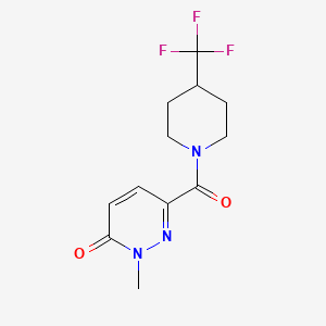 molecular formula C12H14F3N3O2 B2510728 2-甲基-6-[4-(三氟甲基)哌啶-1-羰基]-2,3-二氢哒嗪-3-酮 CAS No. 2097889-95-5