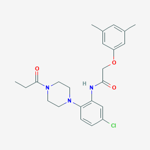 molecular formula C23H28ClN3O3 B251073 N-[5-chloro-2-(4-propanoylpiperazin-1-yl)phenyl]-2-(3,5-dimethylphenoxy)acetamide 