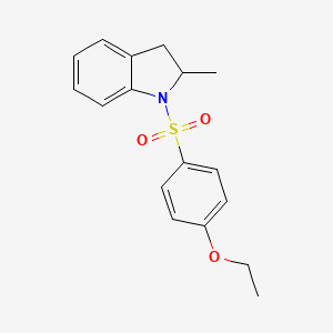 molecular formula C17H19NO3S B2510730 1-((4-乙氧苯基)磺酰基)-2-甲基吲哚啉 CAS No. 380460-28-6