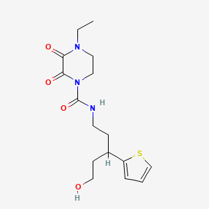 4-ethyl-N-(5-hydroxy-3-(thiophen-2-yl)pentyl)-2,3-dioxopiperazine-1-carboxamide