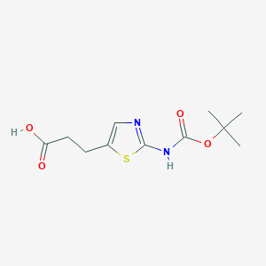 molecular formula C11H16N2O4S B2510734 3-(2-{[(叔丁氧羰基)氨基]-1,3-噻唑-5-基}丙酸 CAS No. 920313-46-8