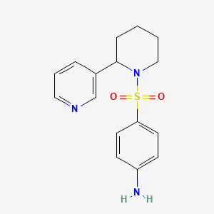 molecular formula C16H19N3O2S B2510737 {4-[(2-Pyridin-3-ylpiperidin-1-yl)sulfonyl]phenyl}amine CAS No. 878433-00-2