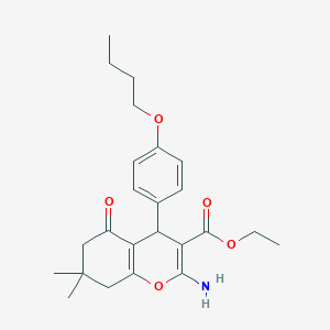 ethyl 2-amino-4-(4-butoxyphenyl)-7,7-dimethyl-5-oxo-5,6,7,8-tetrahydro-4H-chromene-3-carboxylate