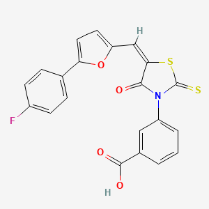 (E)-3-(5-((5-(4-fluorophenyl)furan-2-yl)methylene)-4-oxo-2-thioxothiazolidin-3-yl)benzoic acid