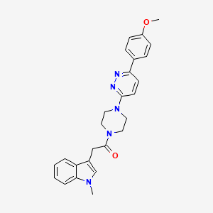 molecular formula C26H27N5O2 B2510748 1-(4-(6-(4-methoxyphenyl)pyridazin-3-yl)piperazin-1-yl)-2-(1-methyl-1H-indol-3-yl)ethanone CAS No. 1206995-77-8