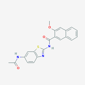 N-[6-(acetylamino)-1,3-benzothiazol-2-yl]-3-methoxy-2-naphthamide