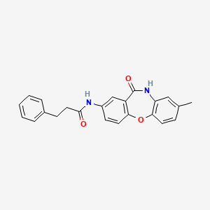molecular formula C23H20N2O3 B2510754 N-(8-methyl-11-oxo-10,11-dihydrodibenzo[b,f][1,4]oxazepin-2-yl)-3-phenylpropanamide CAS No. 922030-96-4