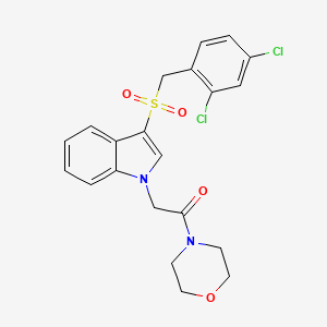 molecular formula C21H20Cl2N2O4S B2510766 2-(3-((2,4-dichlorobenzyl)sulfonyl)-1H-indol-1-yl)-1-morpholinoethanone CAS No. 894014-32-5