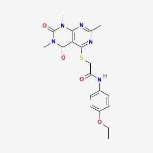 molecular formula C19H21N5O4S B2510779 N-(4-ethoxyphenyl)-2-(1,3,7-trimethyl-2,4-dioxopyrimido[4,5-d]pyrimidin-5-yl)sulfanylacetamide CAS No. 852168-23-1