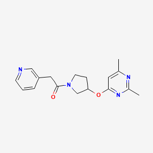 molecular formula C17H20N4O2 B2510787 1-{3-[(2,6-Dimethylpyrimidin-4-yl)oxy]pyrrolidin-1-yl}-2-(pyridin-3-yl)ethan-1-one CAS No. 2097915-19-8