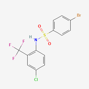molecular formula C13H8BrClF3NO2S B2510788 4-bromo-N-[4-chloro-2-(trifluoromethyl)phenyl]benzenesulfonamide CAS No. 701256-64-6