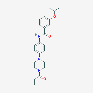 3-isopropoxy-N-[4-(4-propionyl-1-piperazinyl)phenyl]benzamide